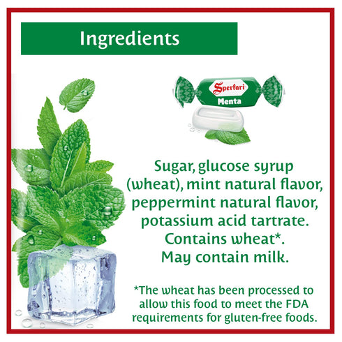 1 2.2 Lbs (1-Pack) Sperlari "Menta" Mint Hard Candy Bulk Bag, Individually Wrapped Italian Sweets, Kg / Bag