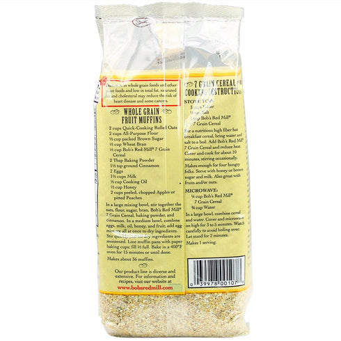 7 25 (Pack 4) Bob's Red Mill Grain Hot Cereal, Ounce