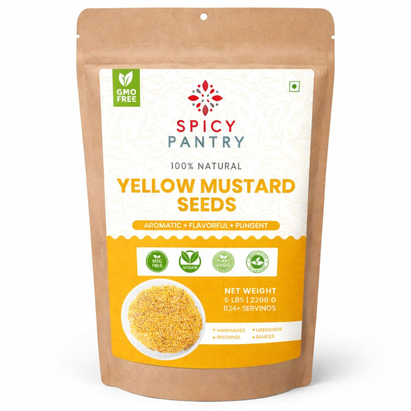 SPICY PANTRY Yellow Mustard Seeds 4 oz Non-GMO, Gluten Friendly Spice for