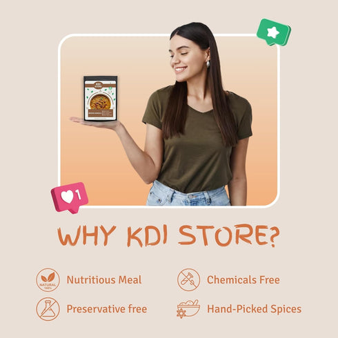 Store Cooked,50gm KDI Moong Masala, USDA Organic Ready to Eat Lentil Curry, Freeze Dried Indian Food, Fully