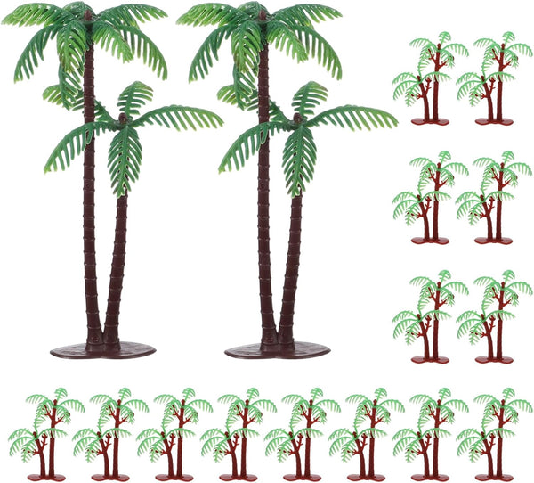 Gtziqa Palm Tree Cake Topper, 16 Pcs Mini Fake Palm Tree Decor Miniature