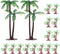 Gtziqa Palm Tree Cake Topper, 16 Pcs Mini Fake Palm Tree Decor Miniature