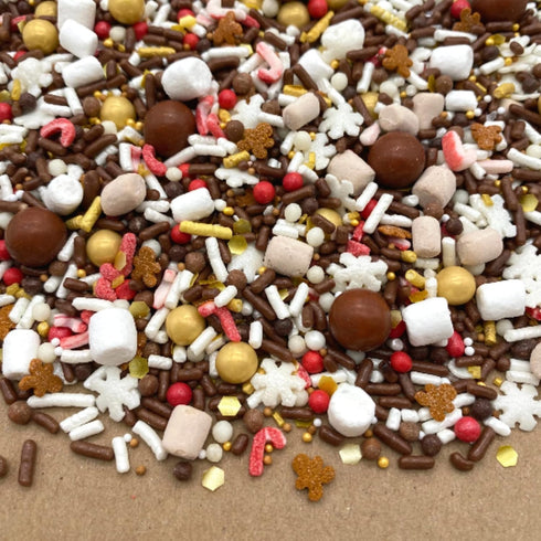 Cocoa Bomb Sprinkle Mix | Christmas Holiday Sprinkles | Edible Cake Decorating