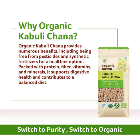 500g Organic Tattva Chick Peas (Kabuli Chana) Chickpeas, USDA Certified
