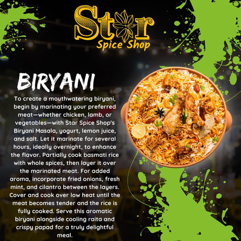 STAR SPICE SHOP 5OZ - Biryani Masala - Blend for Indian Rice Dishes, Pullao All Natural | Vegan | No Colors | Gluten