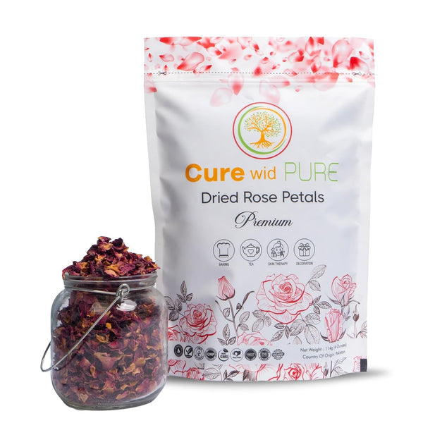 Cure Wid Pure Certified Organic Dried Rose Petals 4 oz Food-Grade Edible