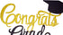 Congrats Grad Cake Topper - 2025 Graduation Party Decorations (Gold & Black)