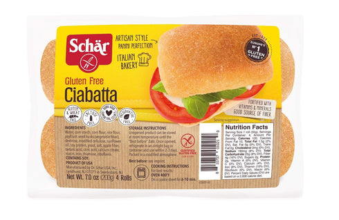 Schar, Rolls, Ciabatta Parbaked, 7.00 OZ (Pack of 6)