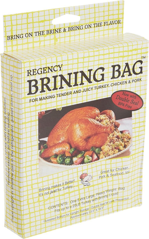 Regency Wraps Heavy Duty Brining Bag, Double Seal for Juicy Turkey, BPA Free, Clear, 23.5" x 19.5", Pack of 1