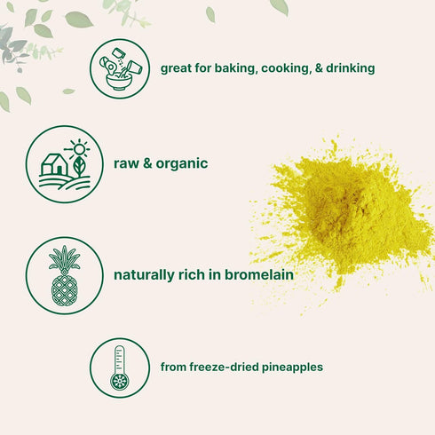 8oz 100% Organic Pineapple Powder, | Natural Fruit Powder | Freeze-Dried Pineapples Source | No Sugar & Additives |