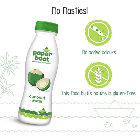 NWIL (Pack 6, 200ml Paper Boat Coconut Water, Refreshing Coconut Flavour, Vital Minerals of Each)