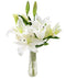 KaBloom Flowers - Pure Love Bouquet of Fresh White Lilies with Vase,