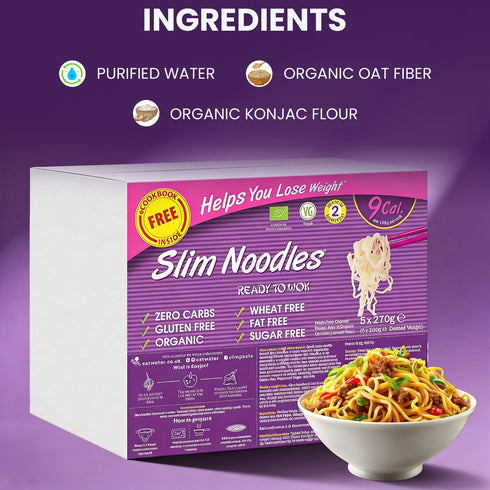 (Pack 5, 270g (9 kcal/100g) Pack Eat Water Slim Pasta Noodles of Each) Zero Carbohydrate | Keto, Paleo & Vegan Friendly