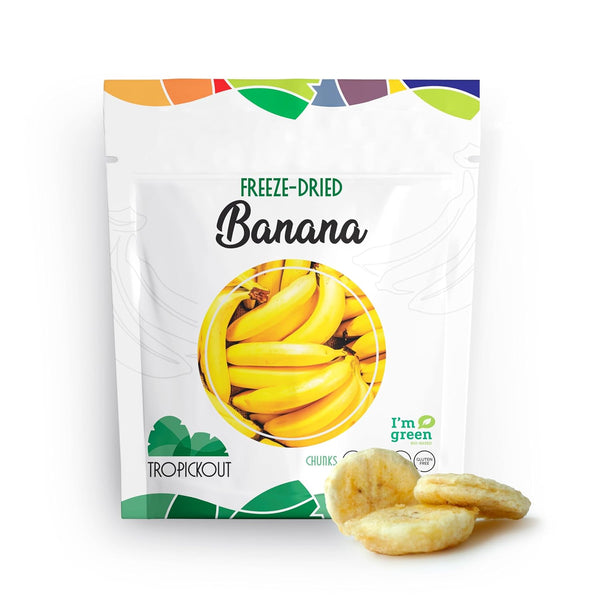 Tropickout Freeze Dried Banana Fruit Snack 100% Brazilian Fruit, No Added Sugar,