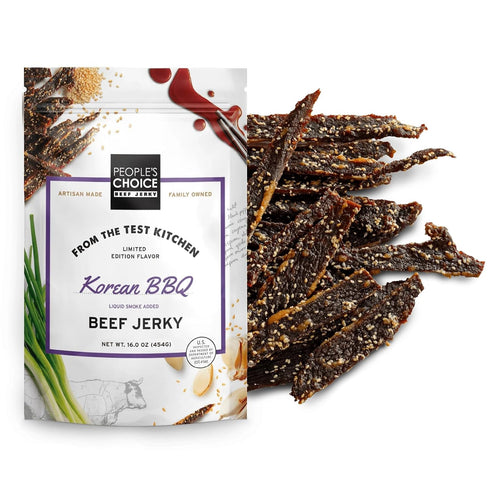 People's Choice Beef Jerky Korean BBQ - Sweet & Savory, 9g Protein,