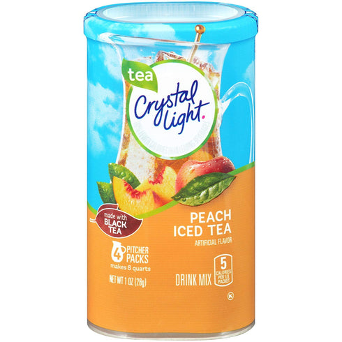 Crystal Light Peach Tea Drink Mix (16 Pitcher Packets, 4 Canisters of