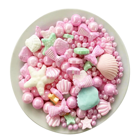 Sentovac Pink Mermaid Sprinkle Edible Decorations for Cake, Cupcake, Cookie Baking, Mermaid Party Birthday