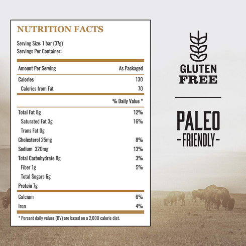 12 15.6 oz EPIC Bison Uncured Bacon and Cranberry Bars, Grass-Fed, Protein Bar, Ct