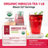 1lb (16oz), Soeos Organic Hibiscus Flower Herbal Tea, Hibiscus Tea Loose Leaf, Bold Tart Flavor, Caffeine-Free