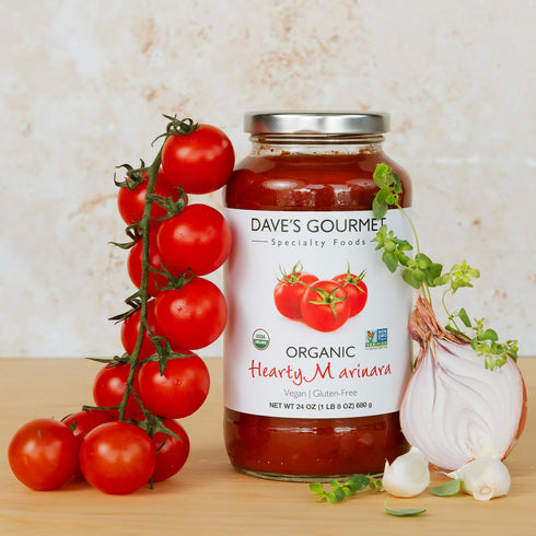 24oz (Pack 3) Dave's Gourmet Organic Hearty Marinara Pasta Sauce - Thick & Savory Tomato Garlic Blend - Marinara Sauce