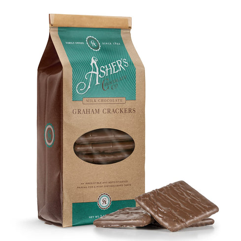 Asher's Chocolates Company Chocolate Covered Graham Crackers, Milk Chocolate, 7.15 oz, Family Owned Since 1892