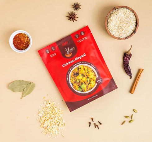 4-6 Kays Curries Chicken Biryani Meal Kit with Premium Basmati Rice and Authentic Indian Spice Blend, Gluten-Free