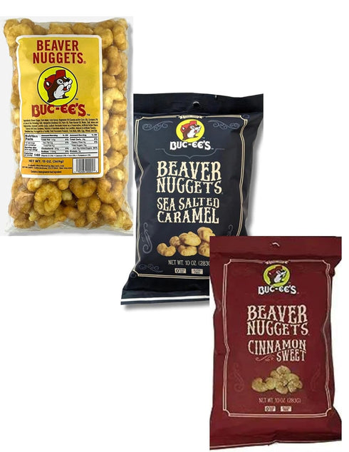 bucees Bucee's The Nuggets Bundle, Beaver Nuggets Original, Sea Salted Caramel and Cinnamon