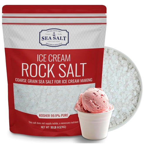 Rock Salt for Ice Cream Making, Universally Compatible Coarse and Non-Iodized Salt