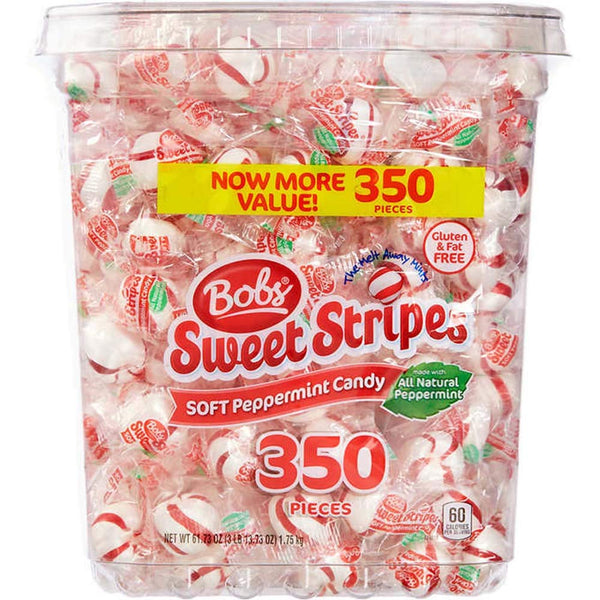 Bobs Sweet Stripes Soft Peppermint Candy, 350 Count, 61.73 Ounces (New Version)