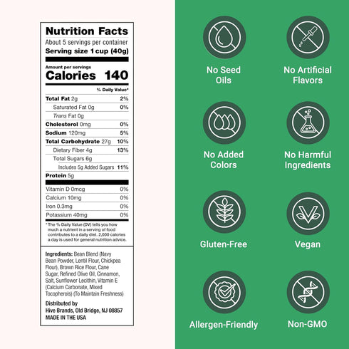 6g 2 Pack, 7.5oz Love Grown Gluten-Free Bean Stars Cereal - Plant-Based, Vegan, Non-GMO Certified - Added Sugar, High