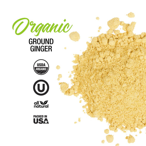 The Spice Lab Organic Ginger Powder, 1.5 oz French Jar - Ground Ginger for Curry Sauce and Fried Rice