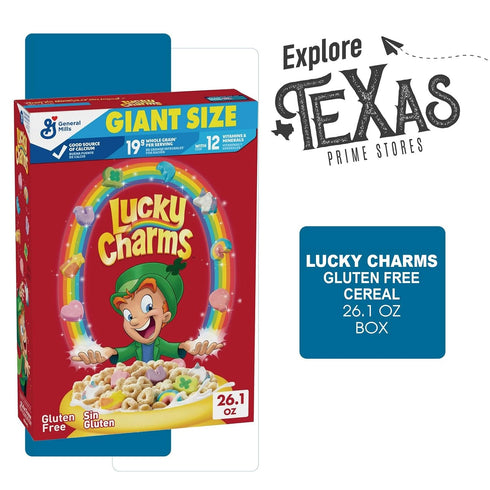 General Mills 4-Pack Lucky Charms of Giant Size Gluten-Free Kids Breakfast Cereal with Marshmallows