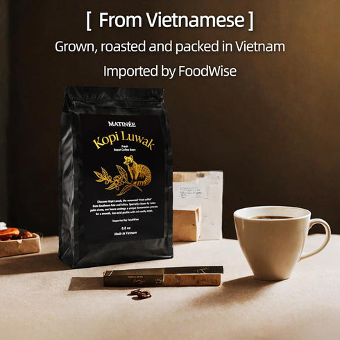 8.8oz 250 MATINE Wild Kopi Luwak Coffee Beans, Medium Roast, Whole Bean Beans, Civet Coffee - Sustainably Sourced From