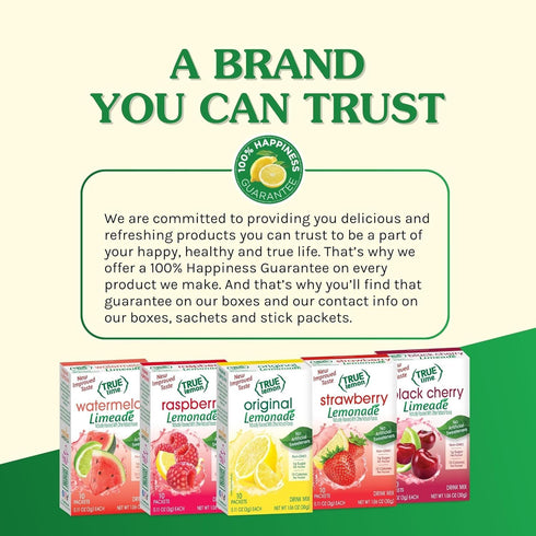 10ct (Pack 1) Packets True Lemon Peach Lemonade of - Drink Mix - No Artificial Sweeteners, Low Calorie - Powdered Drink