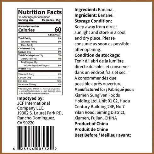 10 Pack Pack, 0.52 ONETANG Freeze-Dried Fruit Banana Chips, Single-Serve Non GMO, Kosher, No Add Sugar, Gluten free