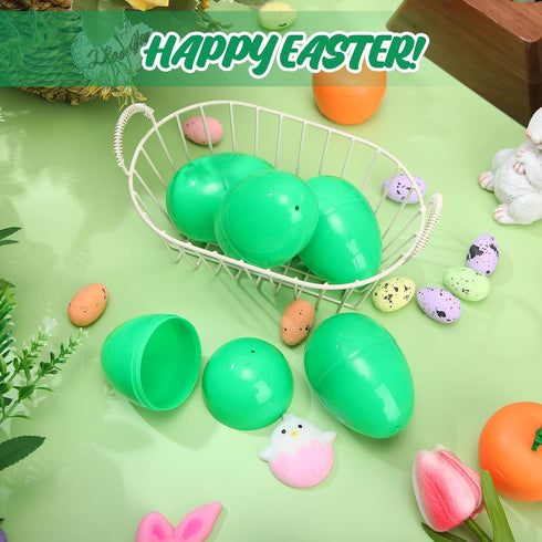 Silipull 36 Pack 3.1 Inch Jumbo Empty Plastic Eggs, Fillable Eggs for Egg Hunts, Candy Basket Stuffers, Party Favors