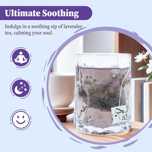 50 FullChea - Lavender Tea Bags, Teabags - Pure Lavender Flowers for Relaxation - Caffeine-Free Floral Tea for Sleep