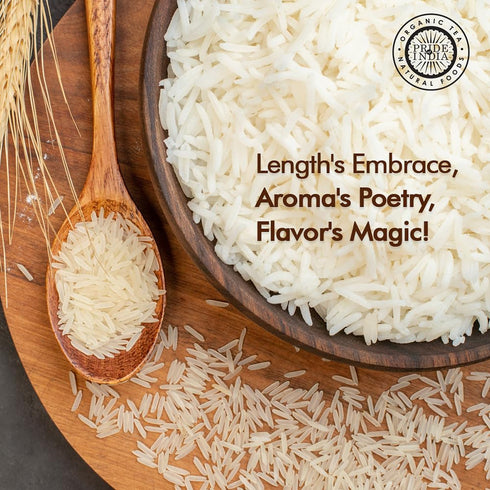 1.5 Pride Of India - Extra Long Indian Basmati Rice - Naturally Aged Aromatic Grain, Pound Jar