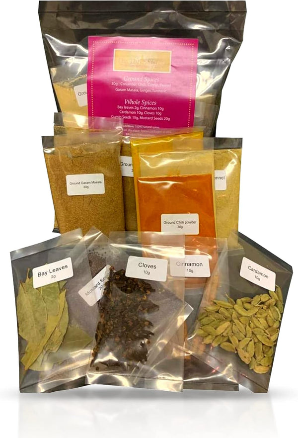 The Three Sisters Organic Indian Spices (13 Pc. Set) Natural, Authentic, and Traditional Flavors for
