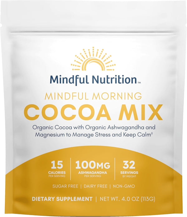 Mindful Morning Sugar Free Hot Chocolate Mix with Organic Ashwagandha and Magnesium