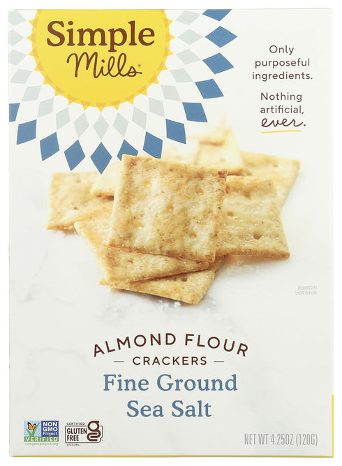 Simple Mills Almond Flour Crackers, Fine Ground Sea Salt - Gluten Free,