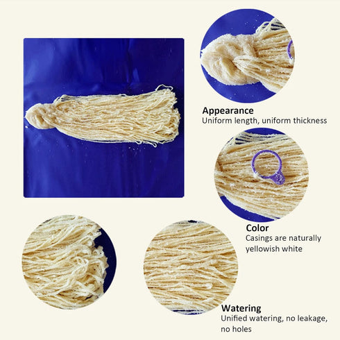 45m 0.87-0.94in Horoper Sausage Casings Natura Salted Sheep Fresh Collagen Sausage Casings Sheep Casings for Sausage