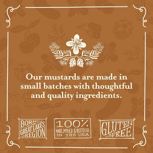 10 Brownwood Farms Flavored Mustard, Made in Small Batches, Sweet, Hot, Creamy and Delicious, From the Great Lakes