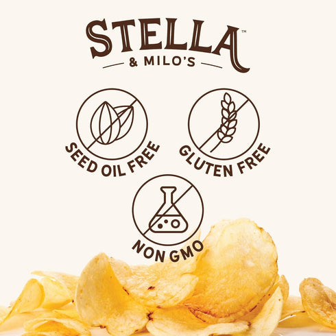5 oz 2-pack Stella & Milo's Kettle Cooked Beef Tallow Potato Chips, Seed Oil Free Chips Made with Grass Fed Beef
