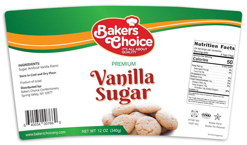 Baker's Choice 12 oz. Premium Vanilla Sugar, - For Baking, Ice Cream, Milkshakes, Desserts, Fruit Shakes and Truffles