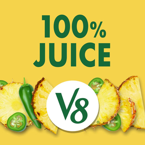 V8 100% 8 oz (24 Pack) Pineapple Jalapeno Fruit and Vegetable Juice, fl Can