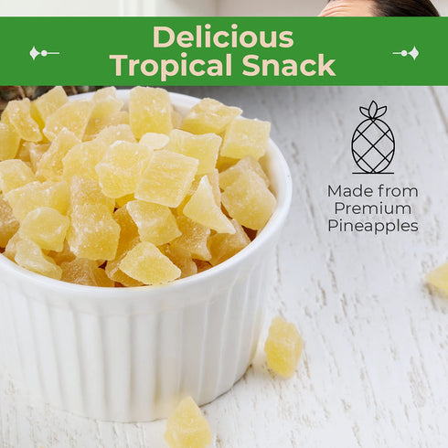 Free.3 (LB) Sincerely Nuts - Dried Pineapple Chunks | Healthy Dehydrated Fruit Snack | Sweet Candied Chewy Tropical