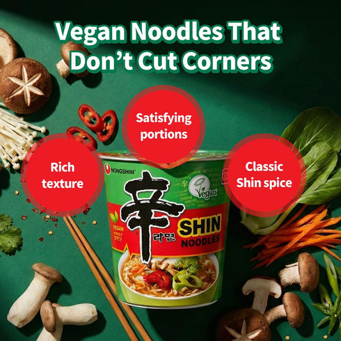 2.64 Pack 6 Nongshim Shin Ramyun Vegan, Ounce