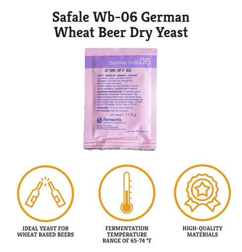 Craft A Brew - Safale WB-06 Dry Yeast - 1 Pack, German Wheat Beer Dry Yeast for Home Brewing Supplies