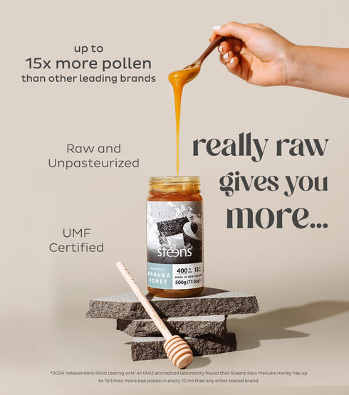 400+ 100% 13+ 17.6 oz Steens Manuka Honey - MGO - Pure & Raw Certified UMF Manuka Honey - Bottled and Sealed in New